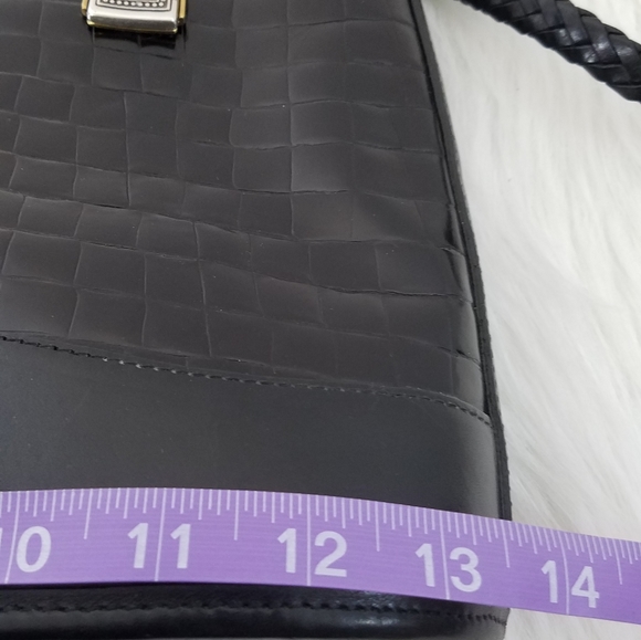 Brighton Bag Large Black Woven Braided Leather - Picture 7 of 16